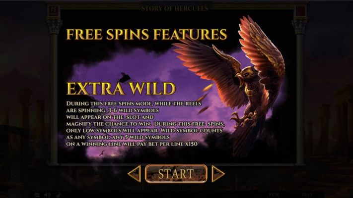 Story of Hercules 15 Lines :: Free Spin Feature - Extra Wild