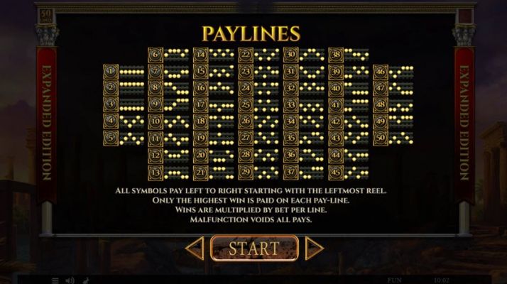 Story of Hercules Expanded Edition :: Paylines 1-50