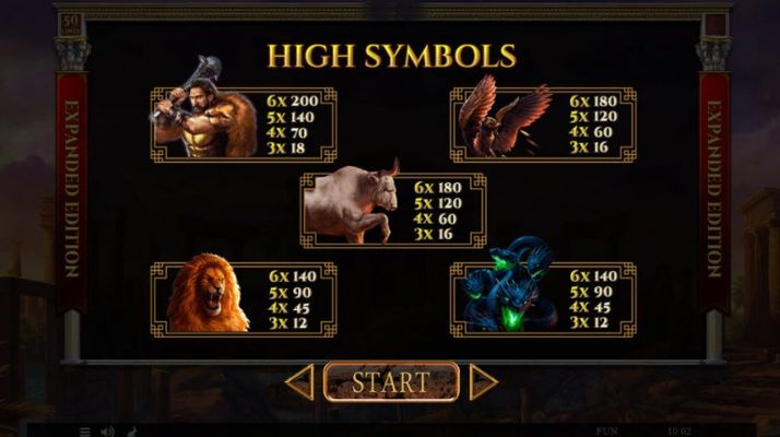 Story of Hercules Expanded Edition :: Paytable - High Value Symbols