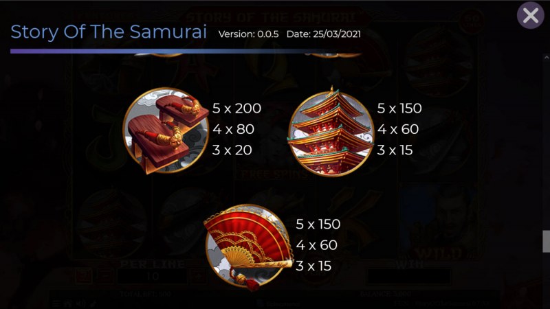 Story of the Samurai :: Paytable - Medium Value Symbols