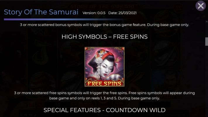 Story of the Samurai :: Scatter Symbol Rules