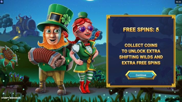 5 free spins awarded