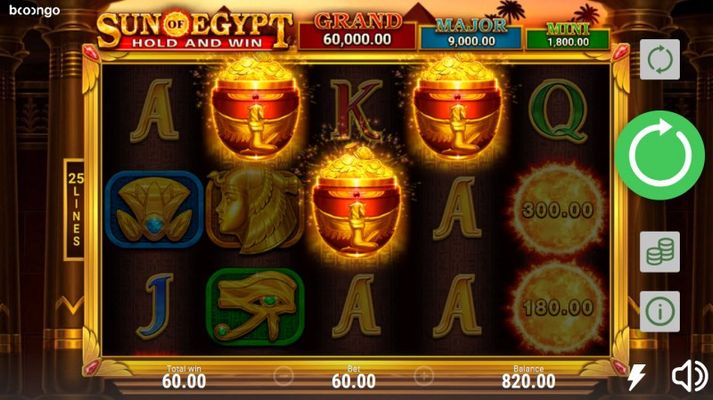 Scatter symbols triggers the free spins bonus feature