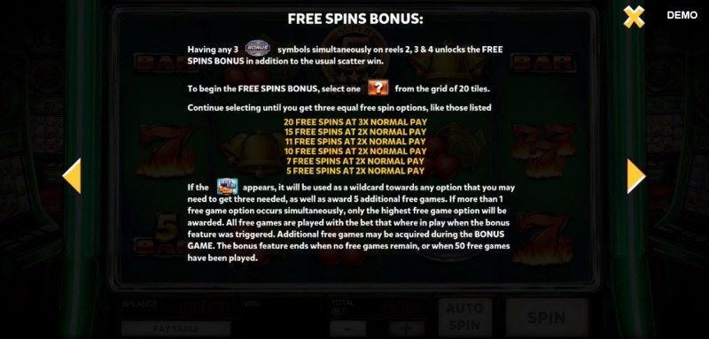 Super 10 Stars :: Free Spins Rules