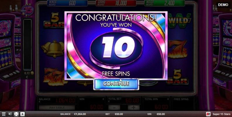 10 Free Spins Awarded