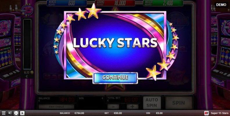 Lucky Stars feature activated