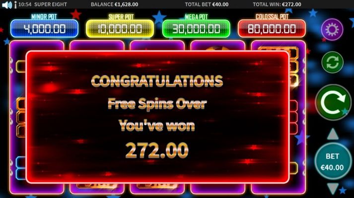 Total free spins payout