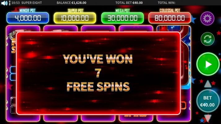 Super 8 :: 7 Free Spins Awarded