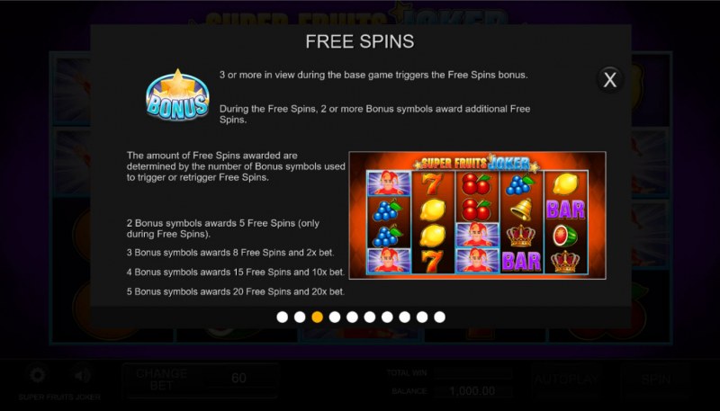 Super Fruits Joker :: Free Spin Feature Rules