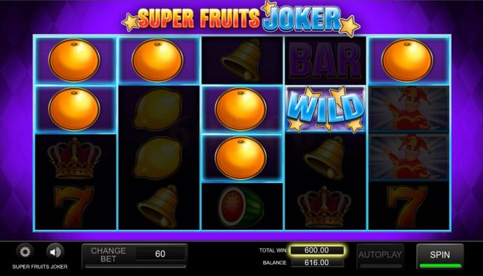 Super Fruits Joker :: A five of a kind win