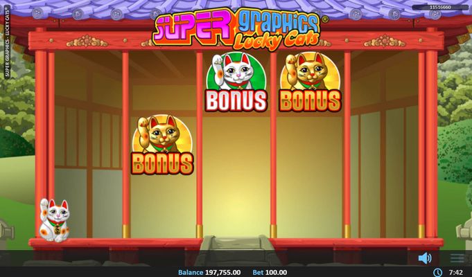 Super Graphics Lucky Cats :: Scatter symbols re-triggers free spins