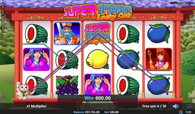 Super Graphics Lucky Cats :: Multiple winning paylines
