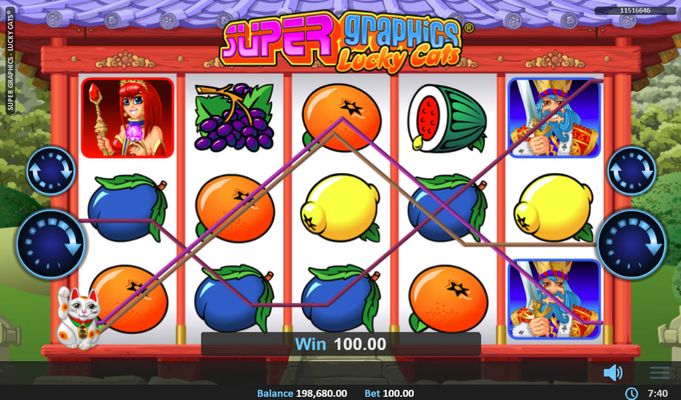 Super Graphics Lucky Cats :: Multiple winning paylines