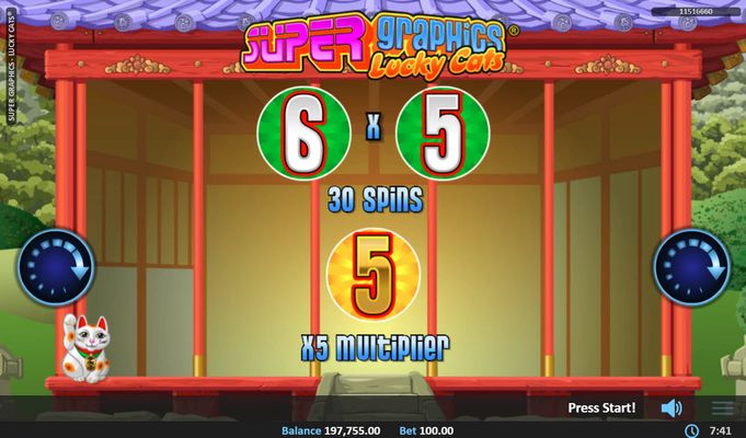 Super Graphics Lucky Cats :: 30 More Free Spins Awarded