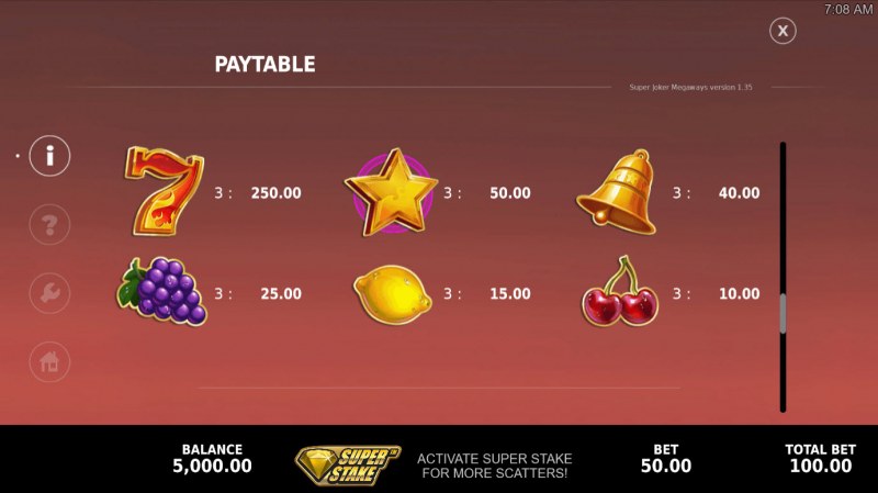 Paytable