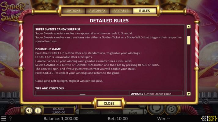 Super Sweets :: Feature Rules