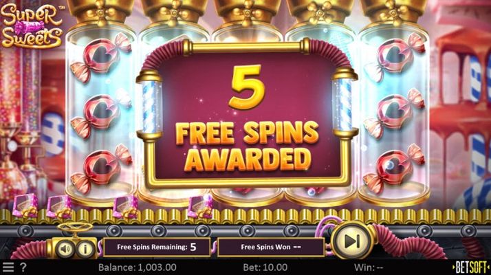 5 Free Spins Awarded