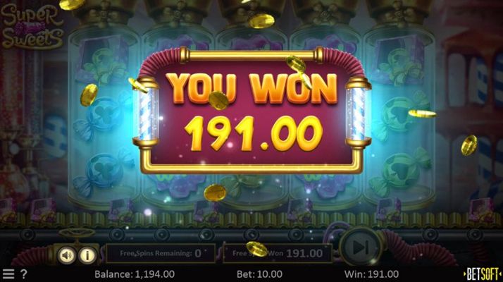 Total free spins payout