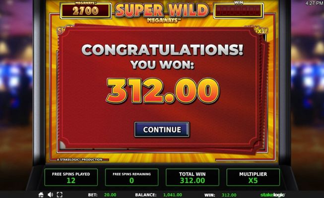 Total free spins payout