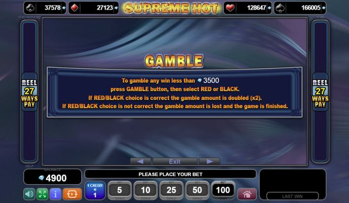Supreme Hot :: Gamble Feature Rules