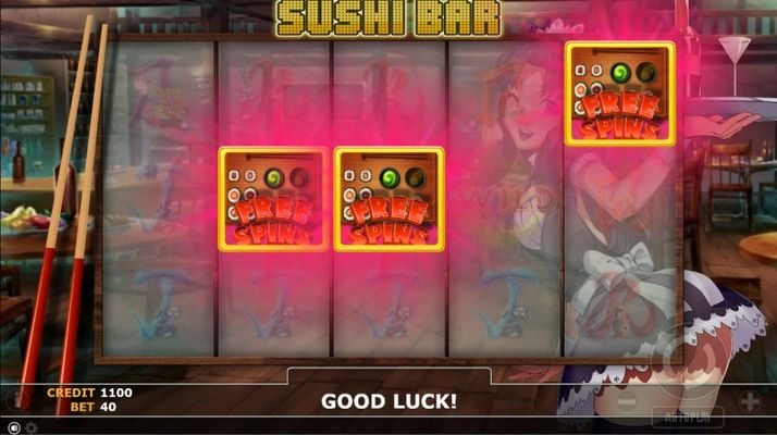Sushi Bar :: Scatter symbols triggers the free spins feature