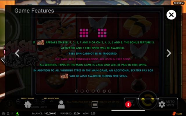 Sushi Master :: Free Spins Rules