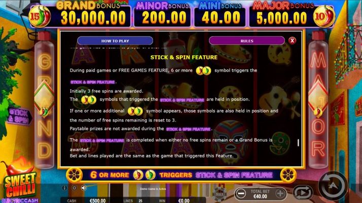 Stick and Spin Feature