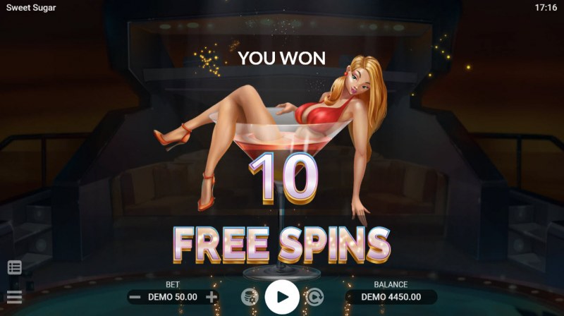 10 free spins awarded