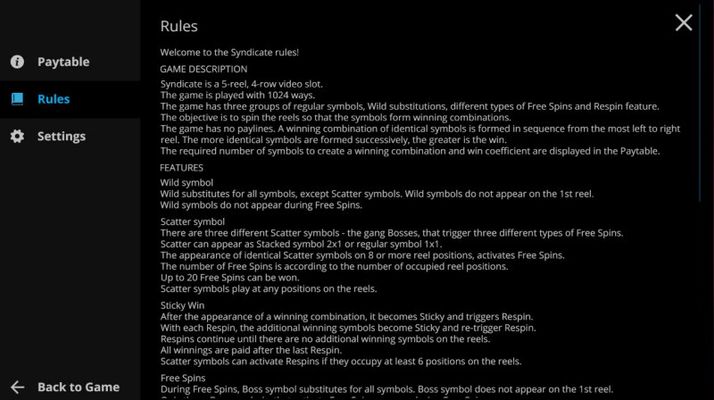 Syndicate :: General Game Rules
