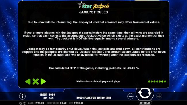 Jackpot Feature Rules - Continued