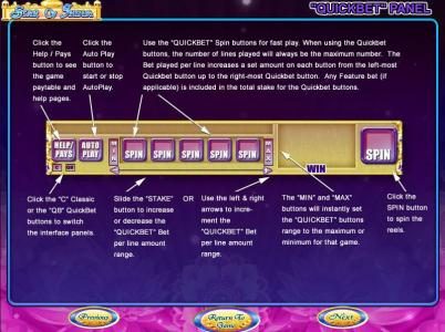 Quickbet Panel layout and description