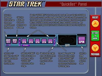 Quickbet Panel layout and description