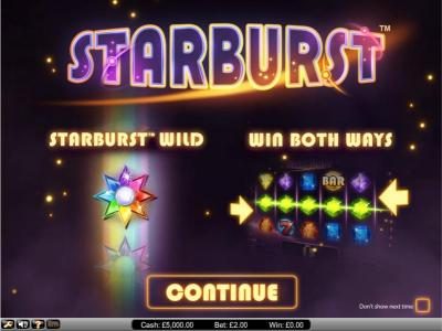 Starburst splash screen