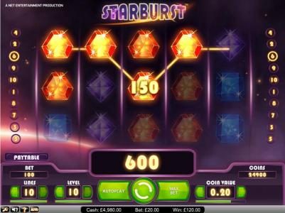 Starburst 600 credit jackpot win