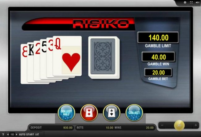 Gamble Feature - To gamble any win press Gamble then select Red or Black.