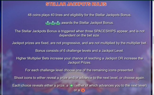 Stellar Jackpot Rules