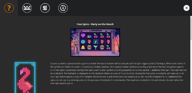 Free Spins - Party on the Beach game rules