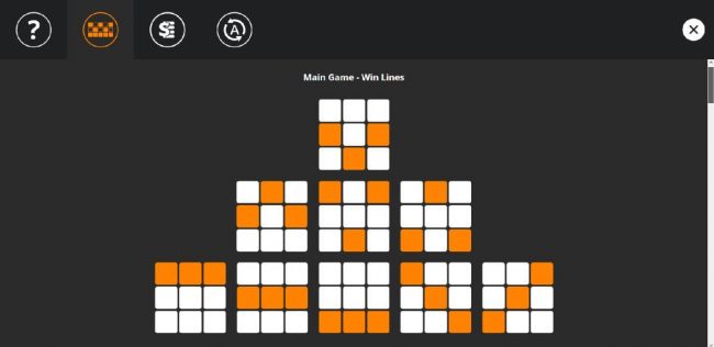 Main Game Payline Diagrams 1-9