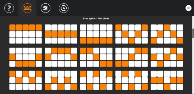 Free Spins Payline Diagrams 1-12