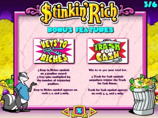 Bonus Features - Keys To Riches and Trash for Cash.
