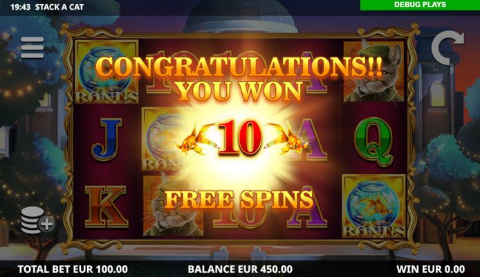 10 Free Spins Awarded