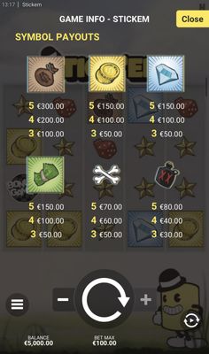 Low Value Symbols Paytable