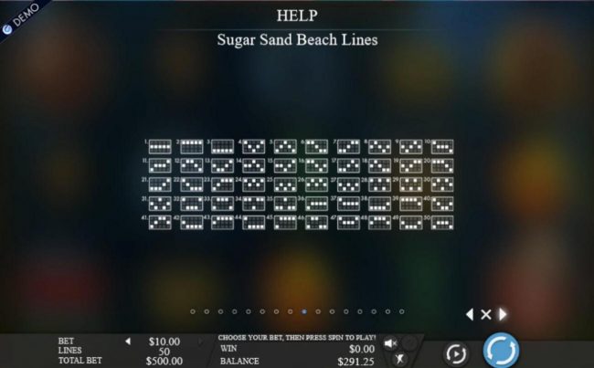 Sugar Sand Beach Pay Lines 1-50