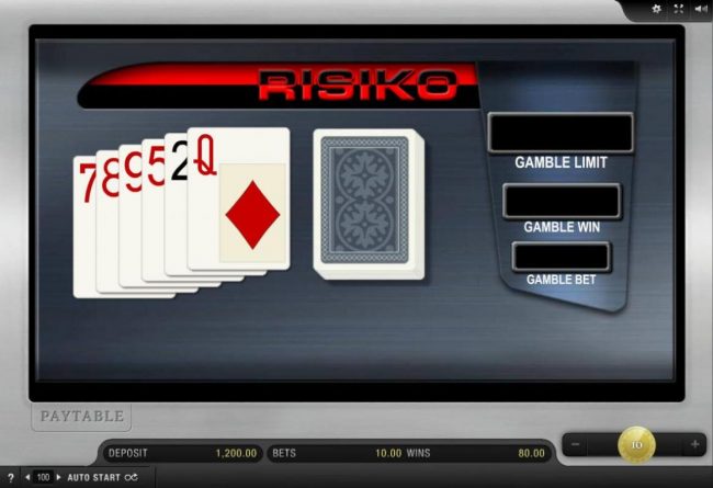 Gamble Feature - To gamble any win press Gamble then select Red or Black.