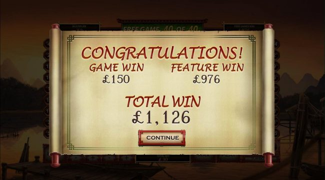 Free Games feature awards a total win of 1,126.00