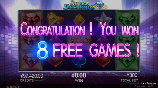 8 Free Spins Awarded