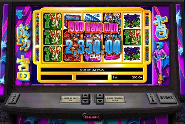 The free spins awards player a 2,350.00 total payout.