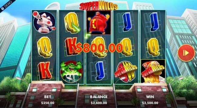 Any three wild symbol landing on the main game board triggers the Superwilds Free Spins feature.