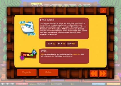 Free Spins rules and Wild Symbol rules
