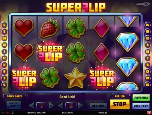 Three Super Flip scatter symbols trigger the Free Spins feature.